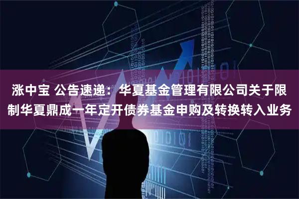 涨中宝 公告速递：华夏基金管理有限公司关于限制华夏鼎成一年定开债券基金申购及转换转入业务